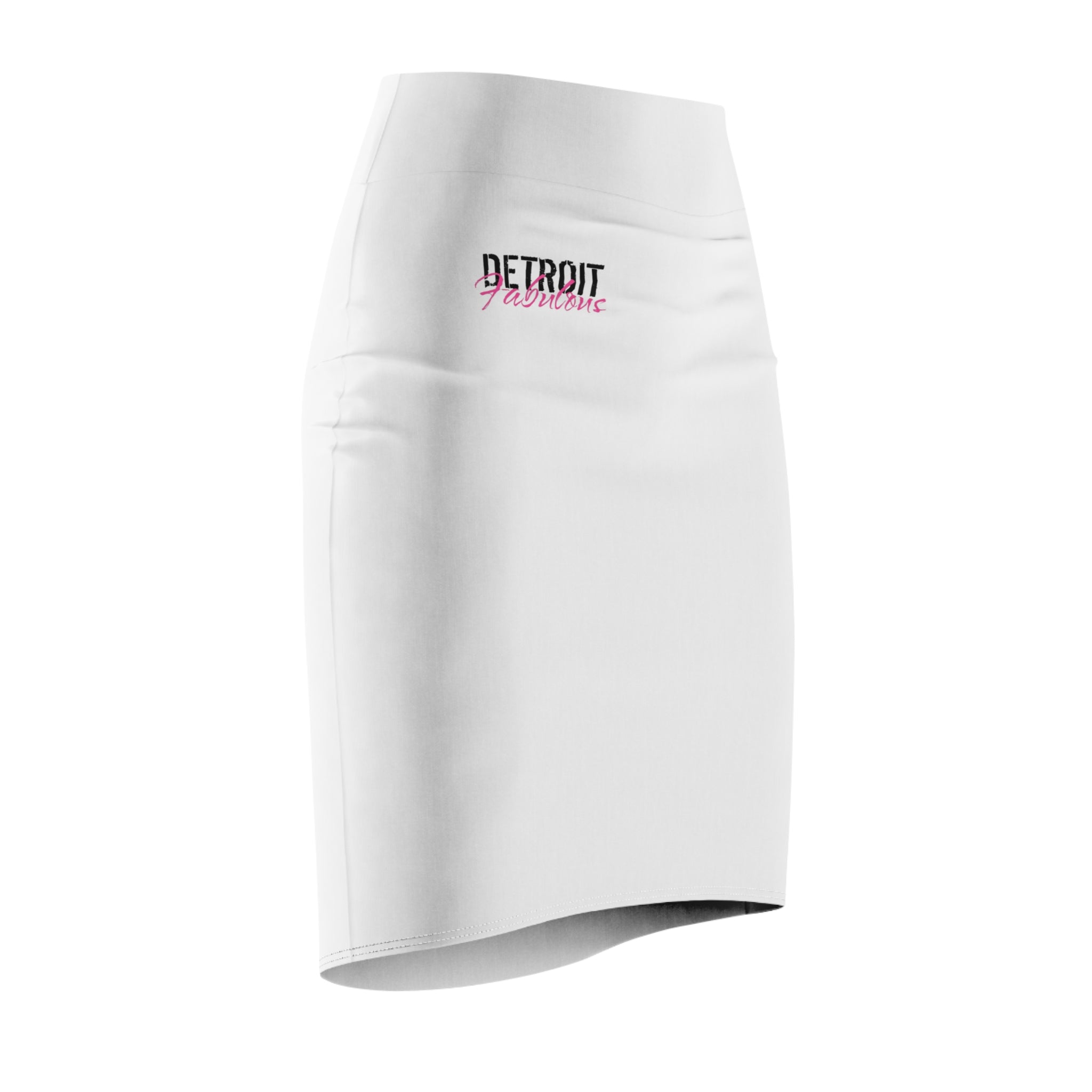 Detroit Fabulous White Mid Waist Pencil Skirt - Tonyalicious Tees