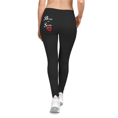 Bougy not Snobby Black Leggings - Tonyalicious Tees