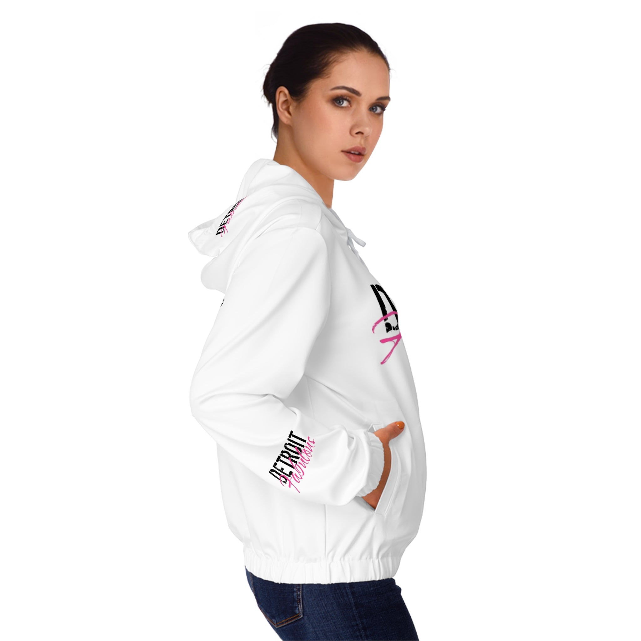 Detroit Fabulous White Lightweight Zip Hoodie - Tonyalicious Tees