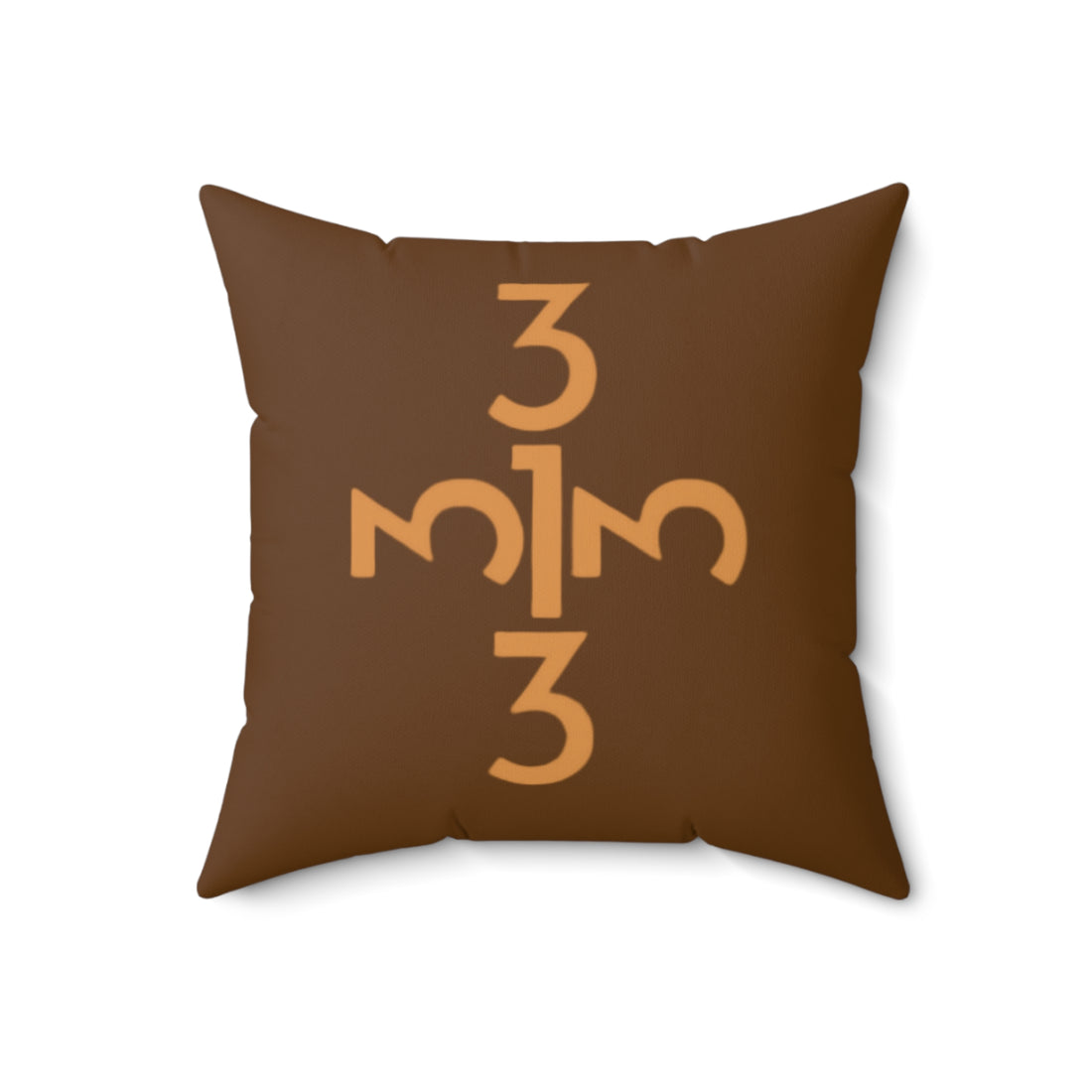 Twisted 313 Square Pillow — Brown