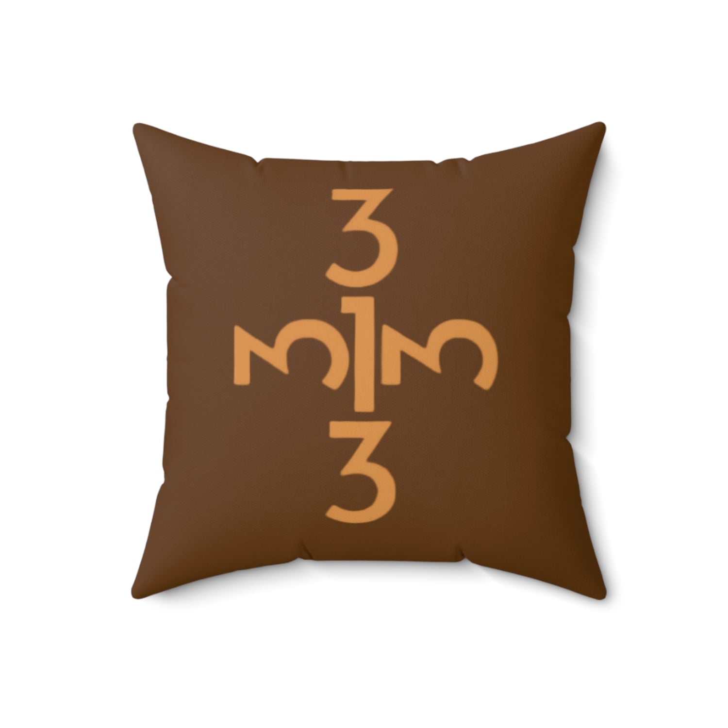 Twisted 313 Square Pillow — Brown