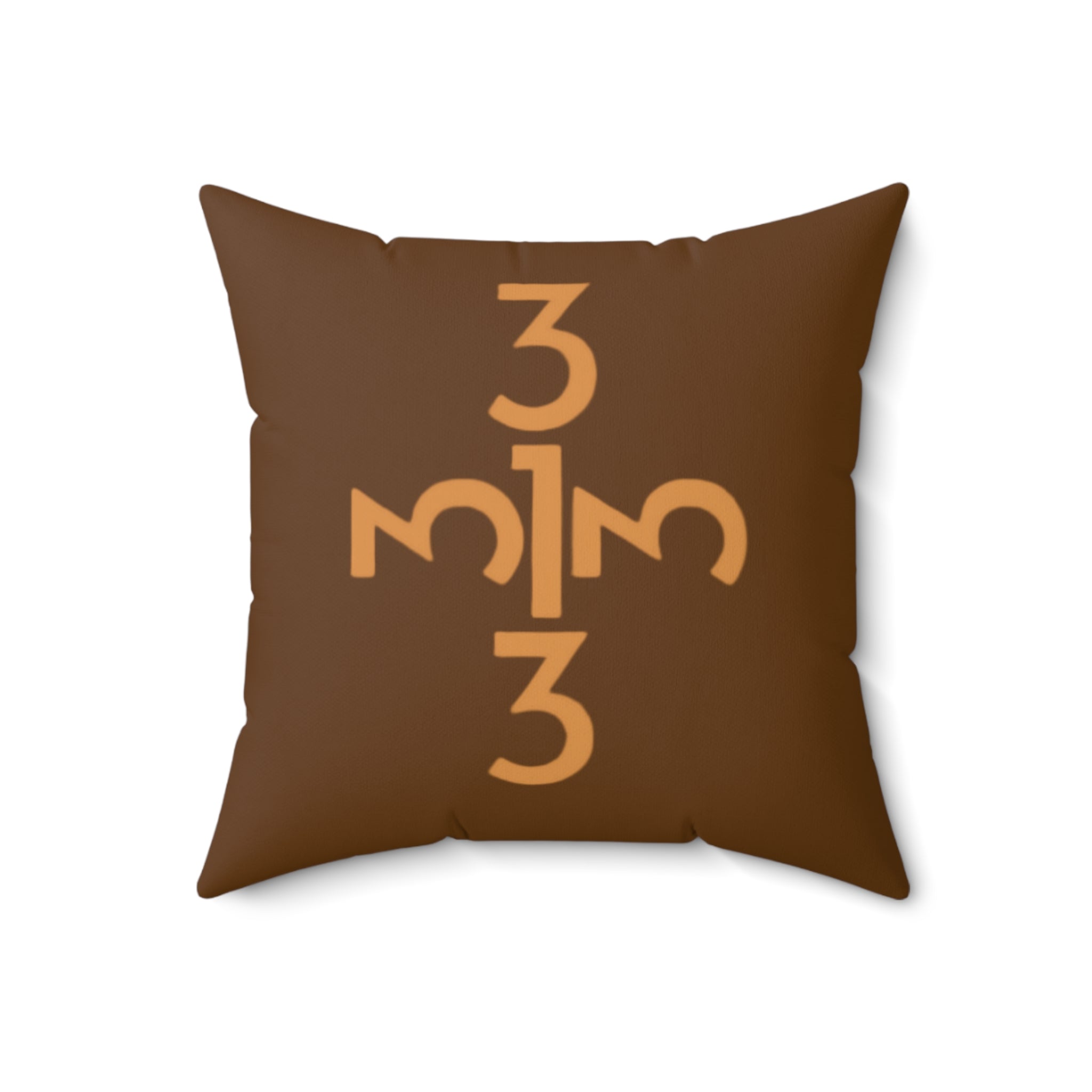 Twisted 313 Square Pillow — Brown
