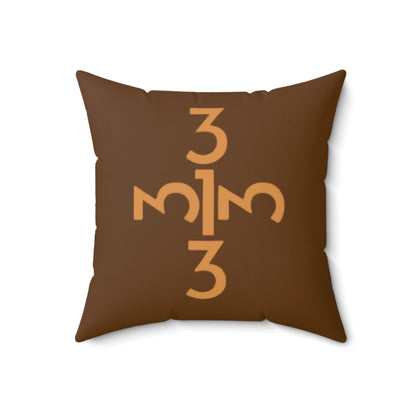 Twisted 313 Square Pillow — Brown