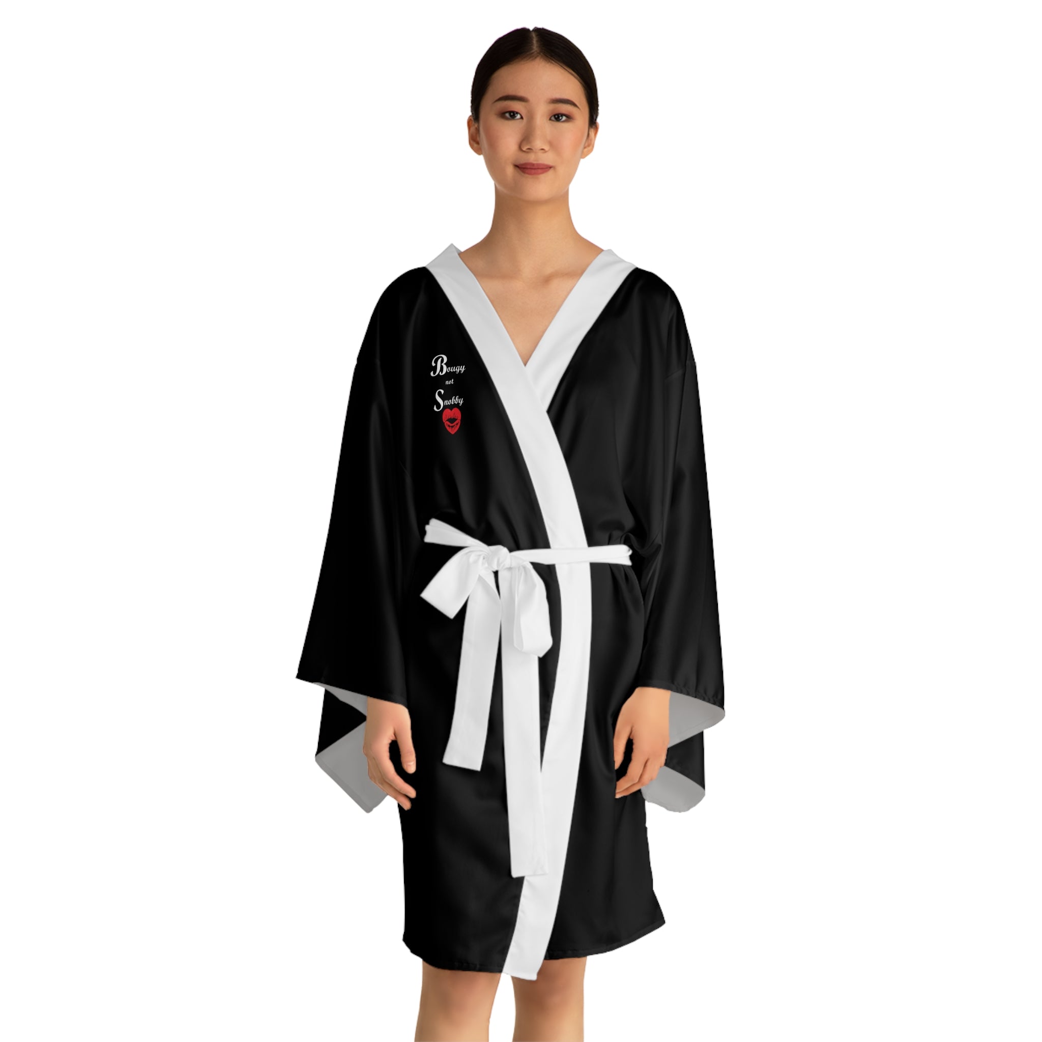Bougy not Snobby Black Kimono Robe - Tonyalicious Tees