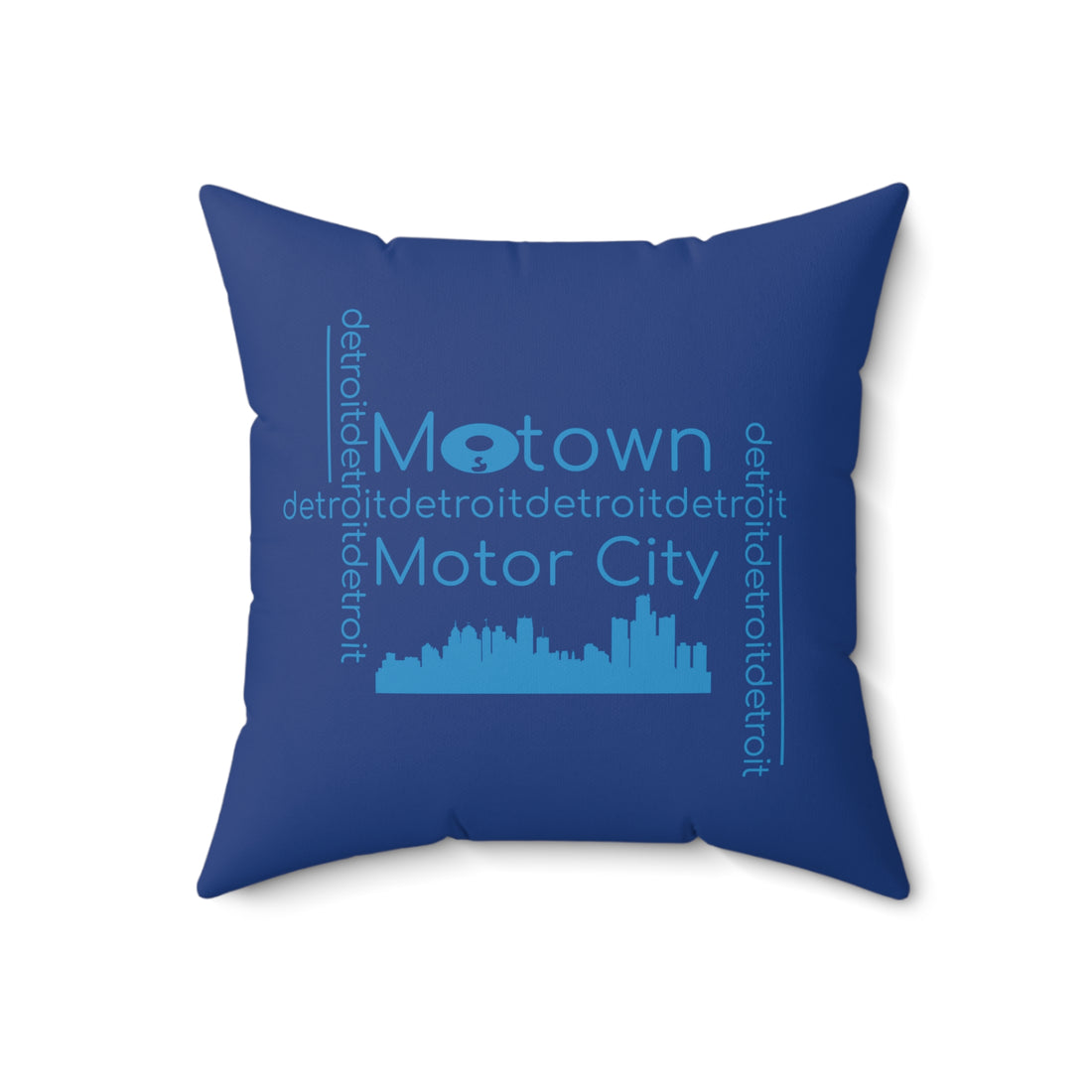 Motown Motor City Pillow - Blue