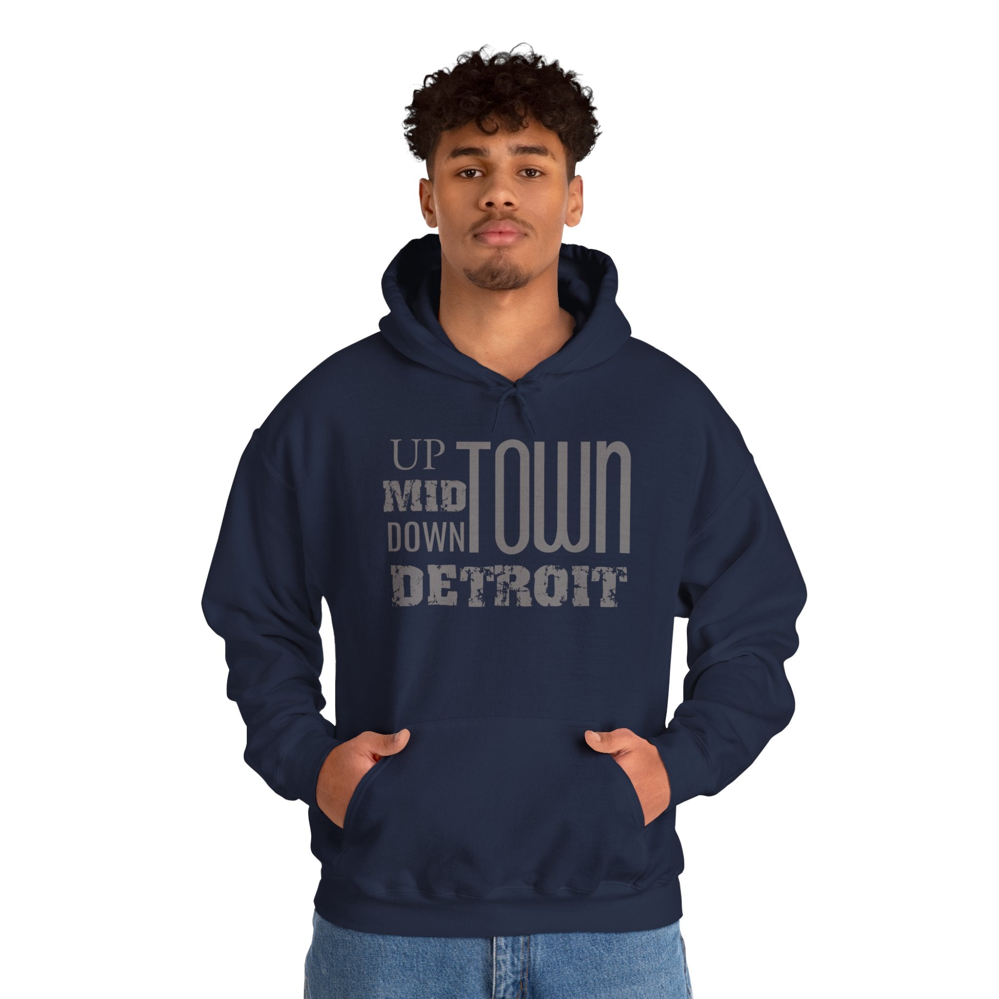 Up, Mid, Downtown Detroit Hoodie - Multicolor Print - Tonyalicious Tees