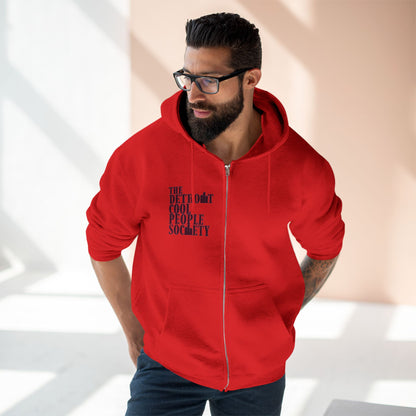 Detroit Cool People Society Zip Hoodie - Front and Back - Tonyalicious Tees