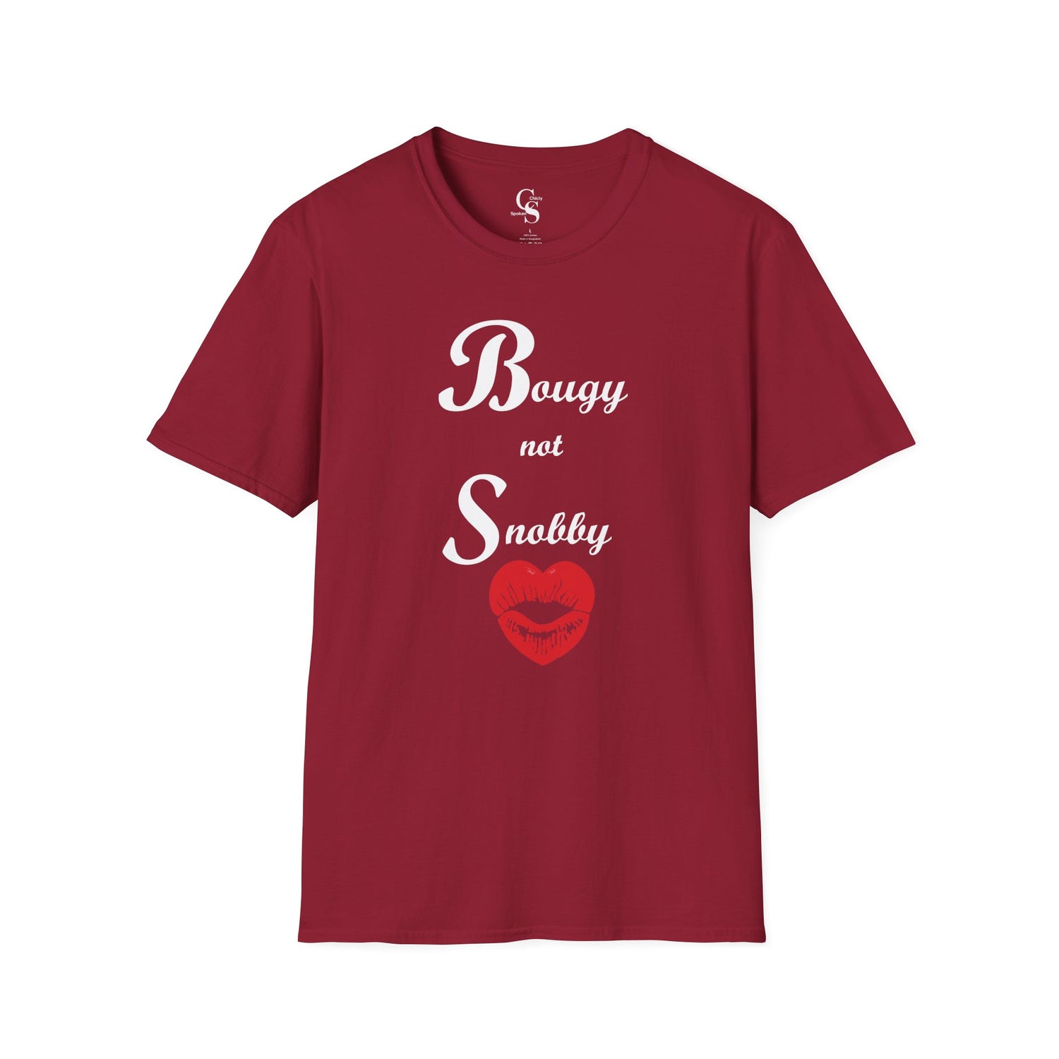 Bougy Not Snobby Tee - White Print - Tonyalicious Tees