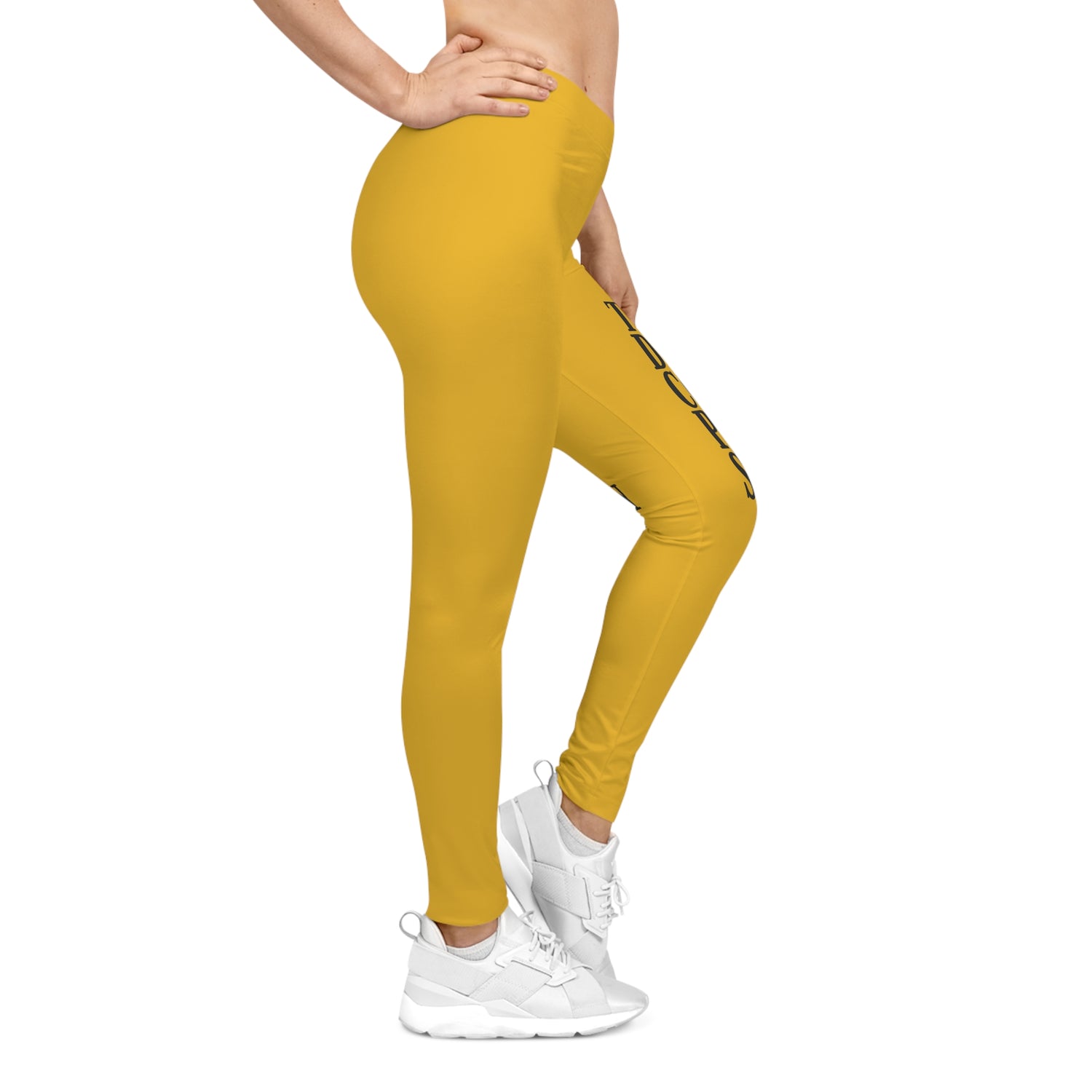 The Detroit Cool People Society Printed Leggings - Black n Yellow - Tonyalicious Tees