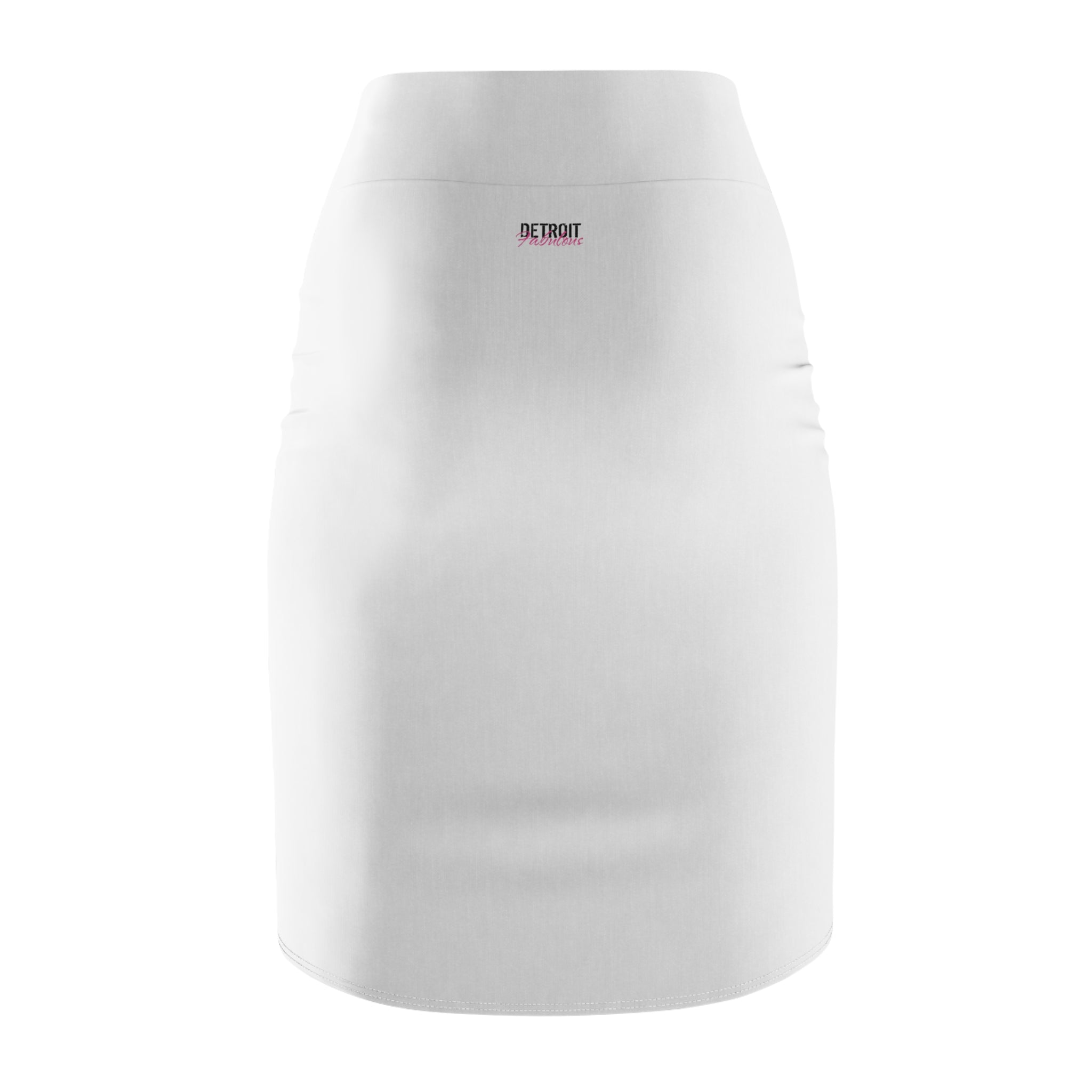 Detroit Fabulous White Mid Waist Pencil Skirt - Tonyalicious Tees