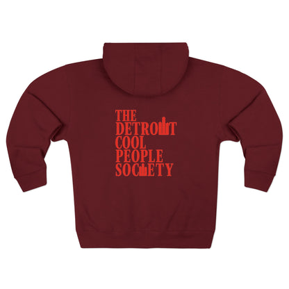 Detroit Cool People Society Zip Hoodie - Front and Back - Tonyalicious Tees