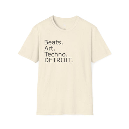 Beats. Art. Techno. Detroit Tee - Front and Back Print