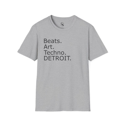 Beats. Art. Techno. Detroit Tee - Front and Back Print