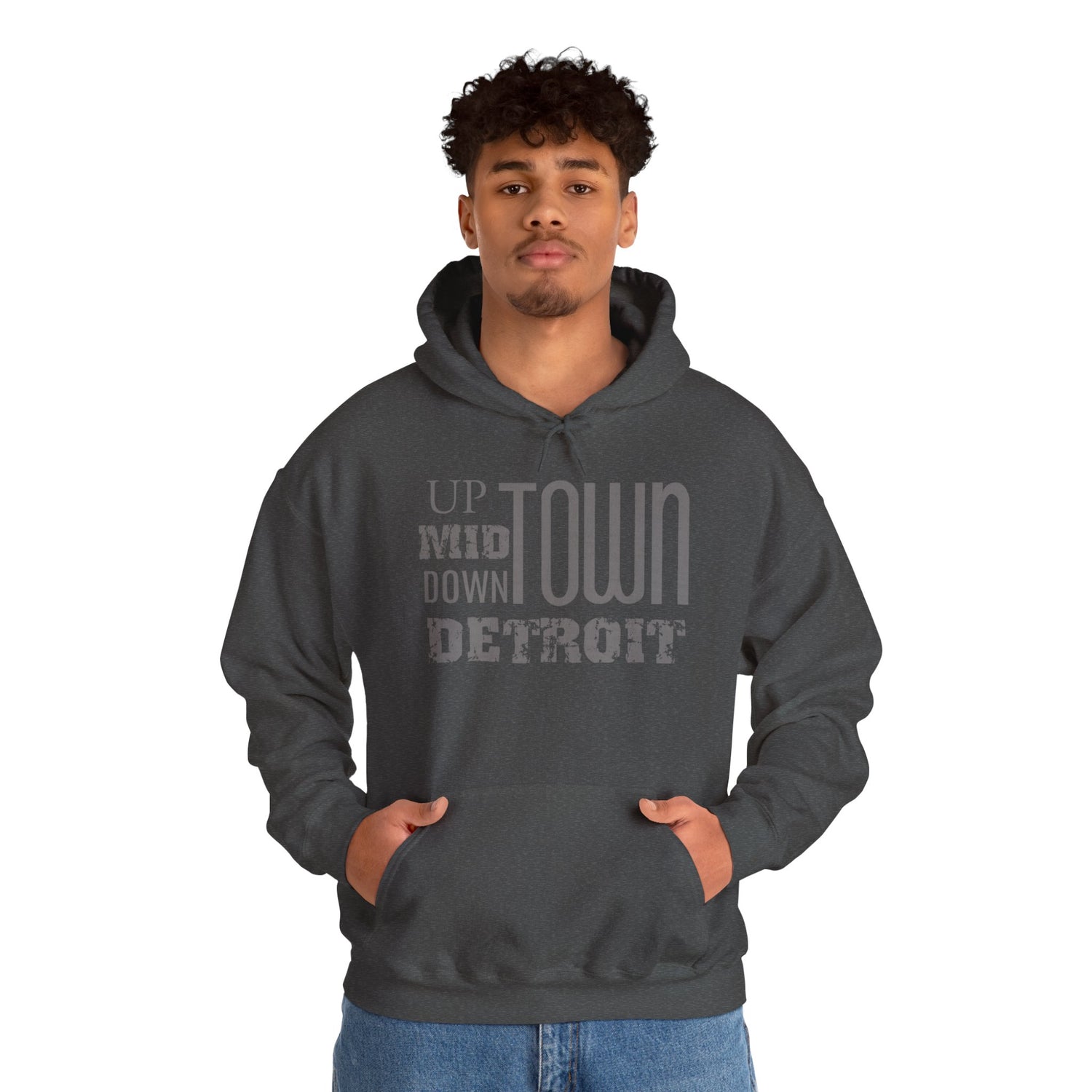 Up, Mid, Downtown Detroit Hoodie - Multicolor Print - Tonyalicious Tees