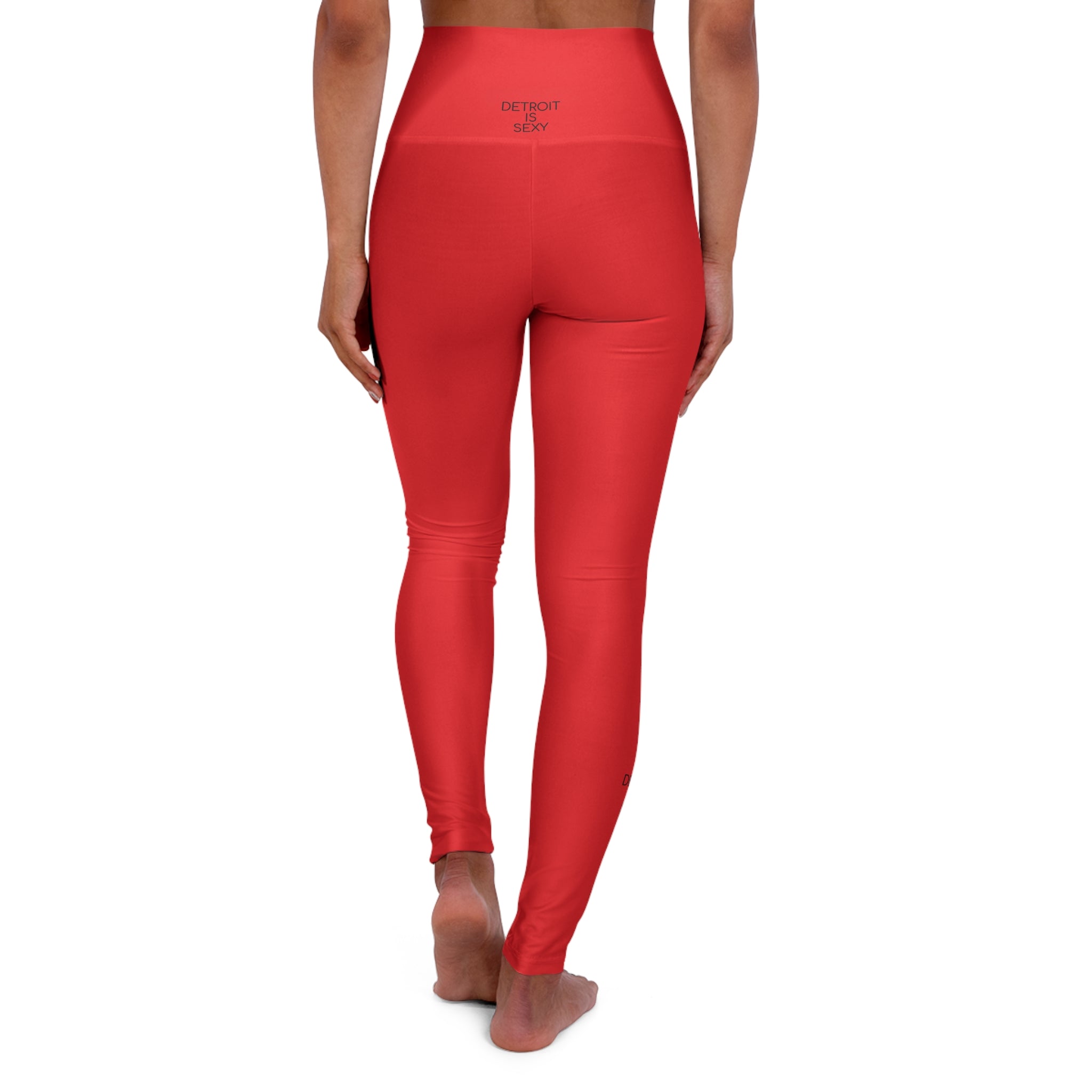 Detroit Is Sexy Red High-Waisted Yoga Leggings - Tonyalicious Tees