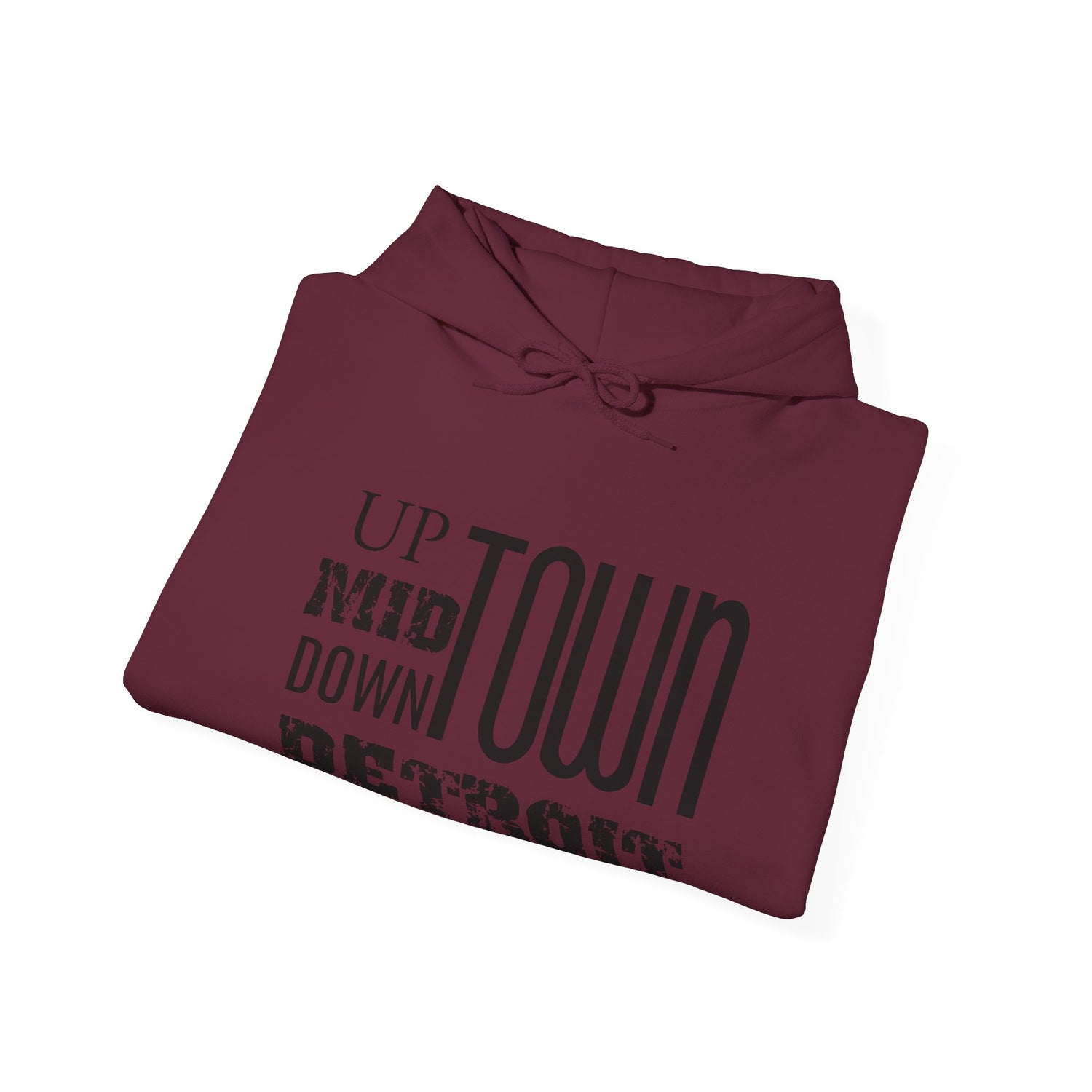 Up, Mid, Downtown Detroit Hoodie - Black Print