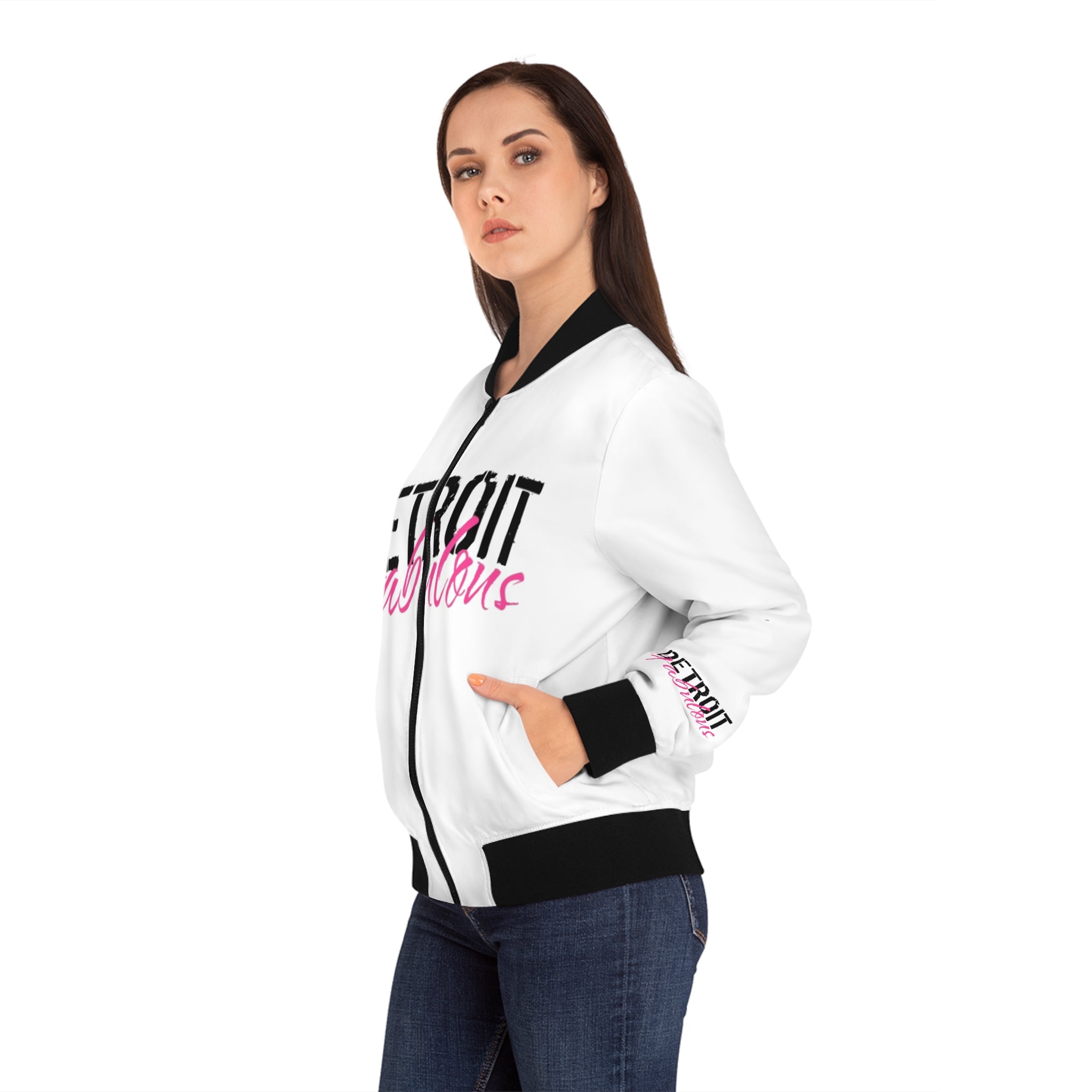 Detroit Fabulous White Bomber Jacket - Tonyalicious Tees