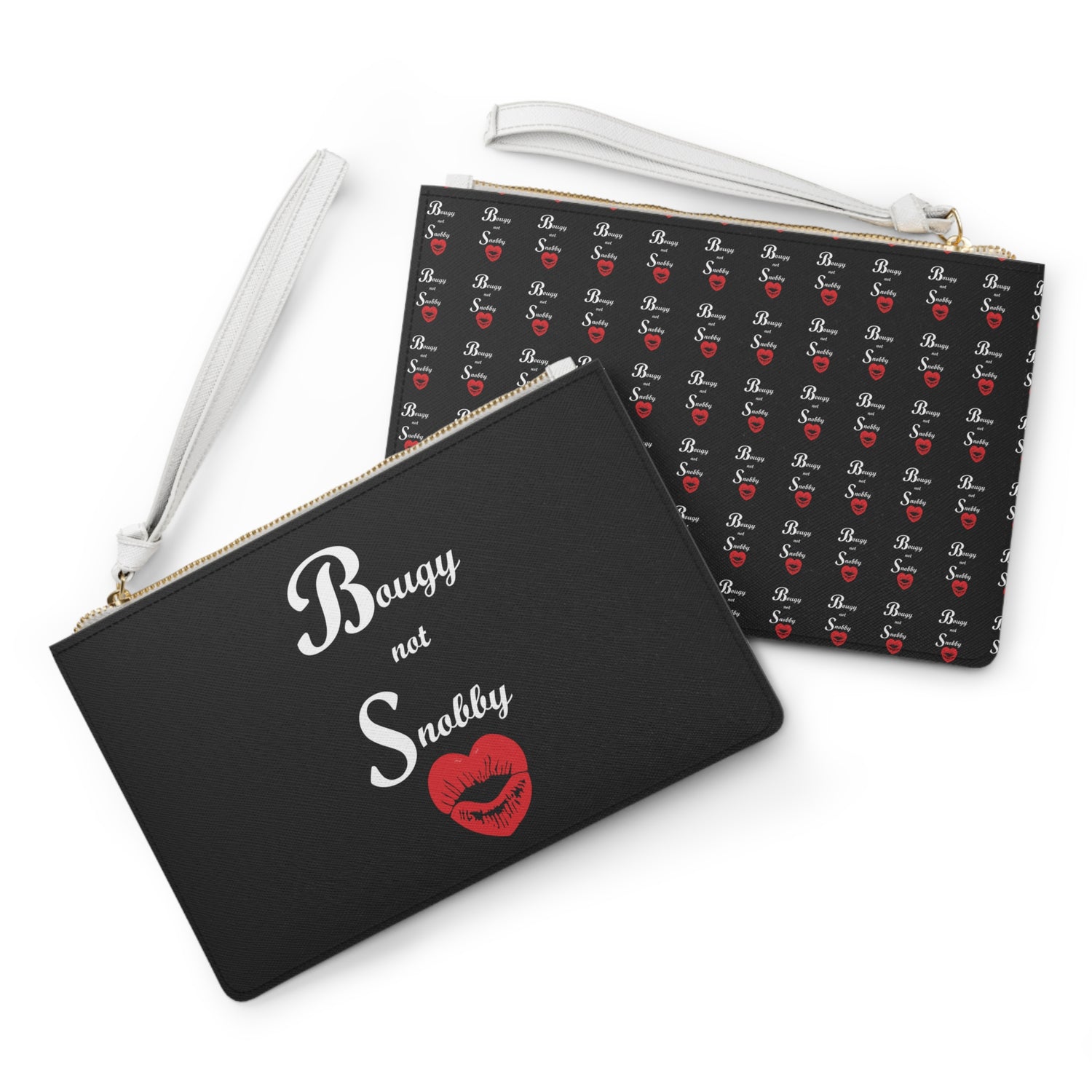 Bougy Not Snobby Black Clutch Bag Wristlet - Tonyalicious Tees