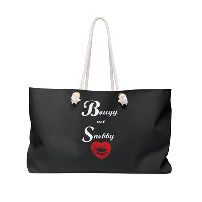 Bougy Not Snobby Black Travel Weekender Bag - Tonyalicious Tees