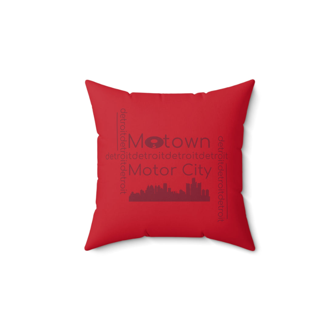 Motown Motor City Pillow - Red