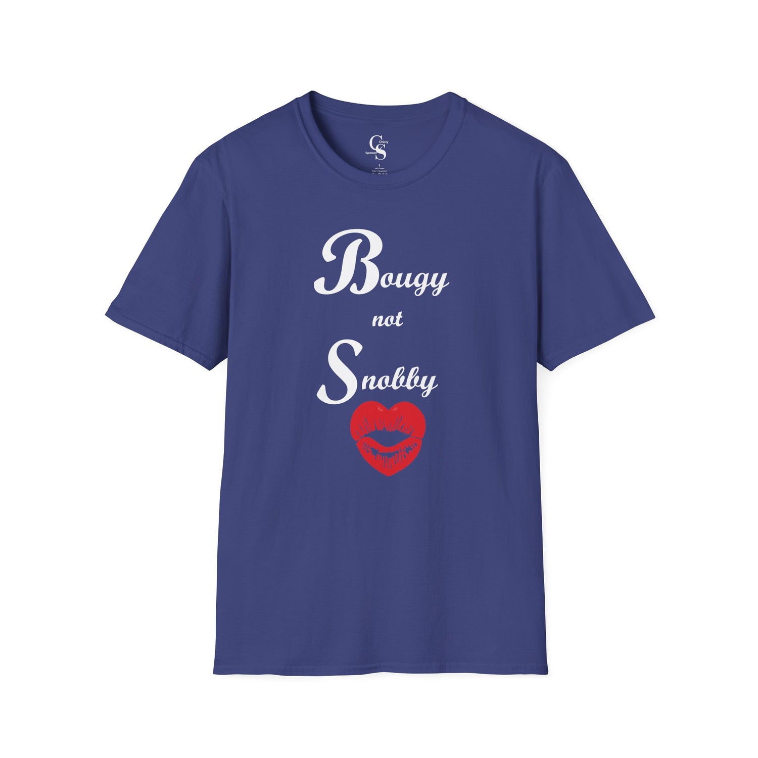 Bougy Not Snobby Tee - White Print - Tonyalicious Tees