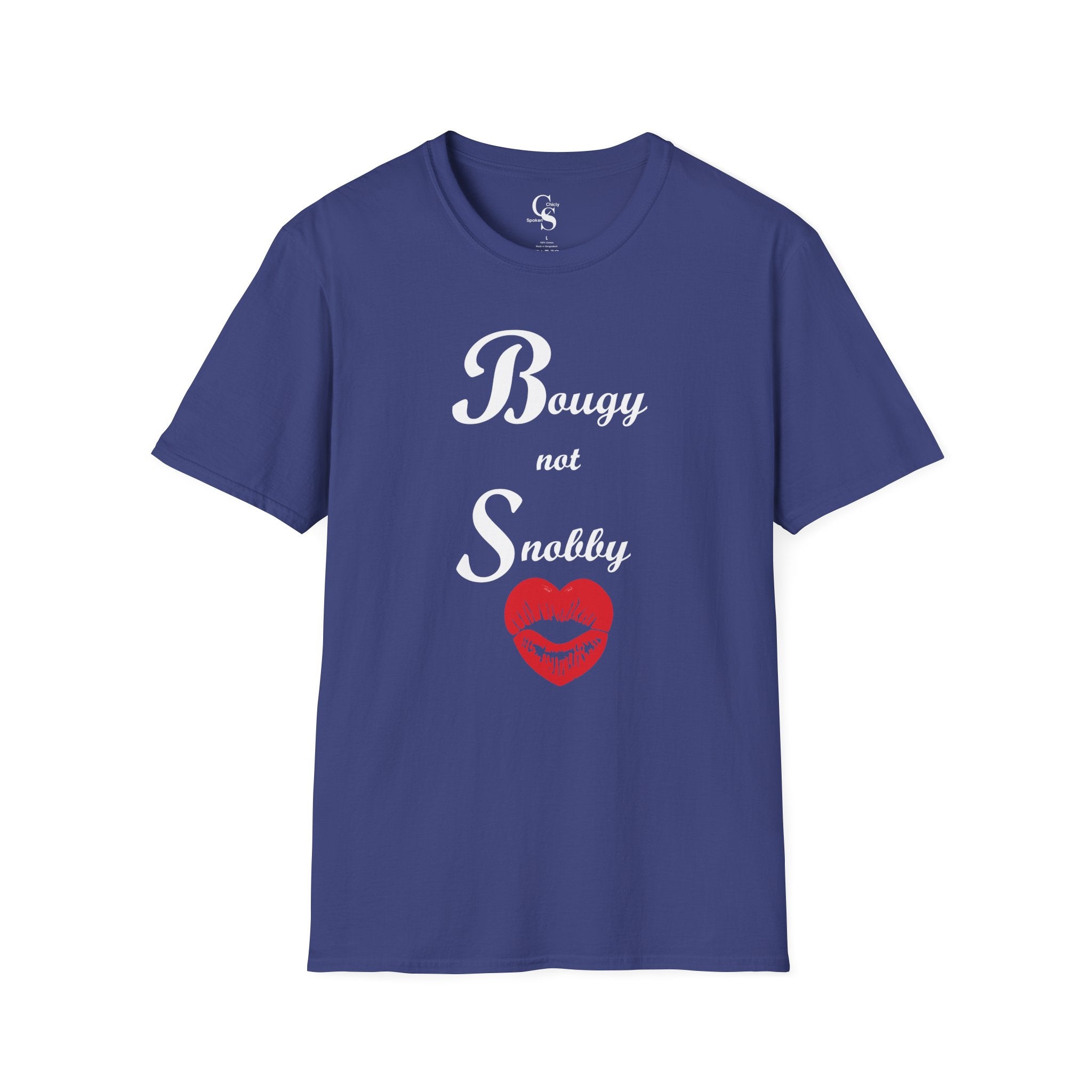 Bougy Not Snobby Tee - White Print - Tonyalicious Tees