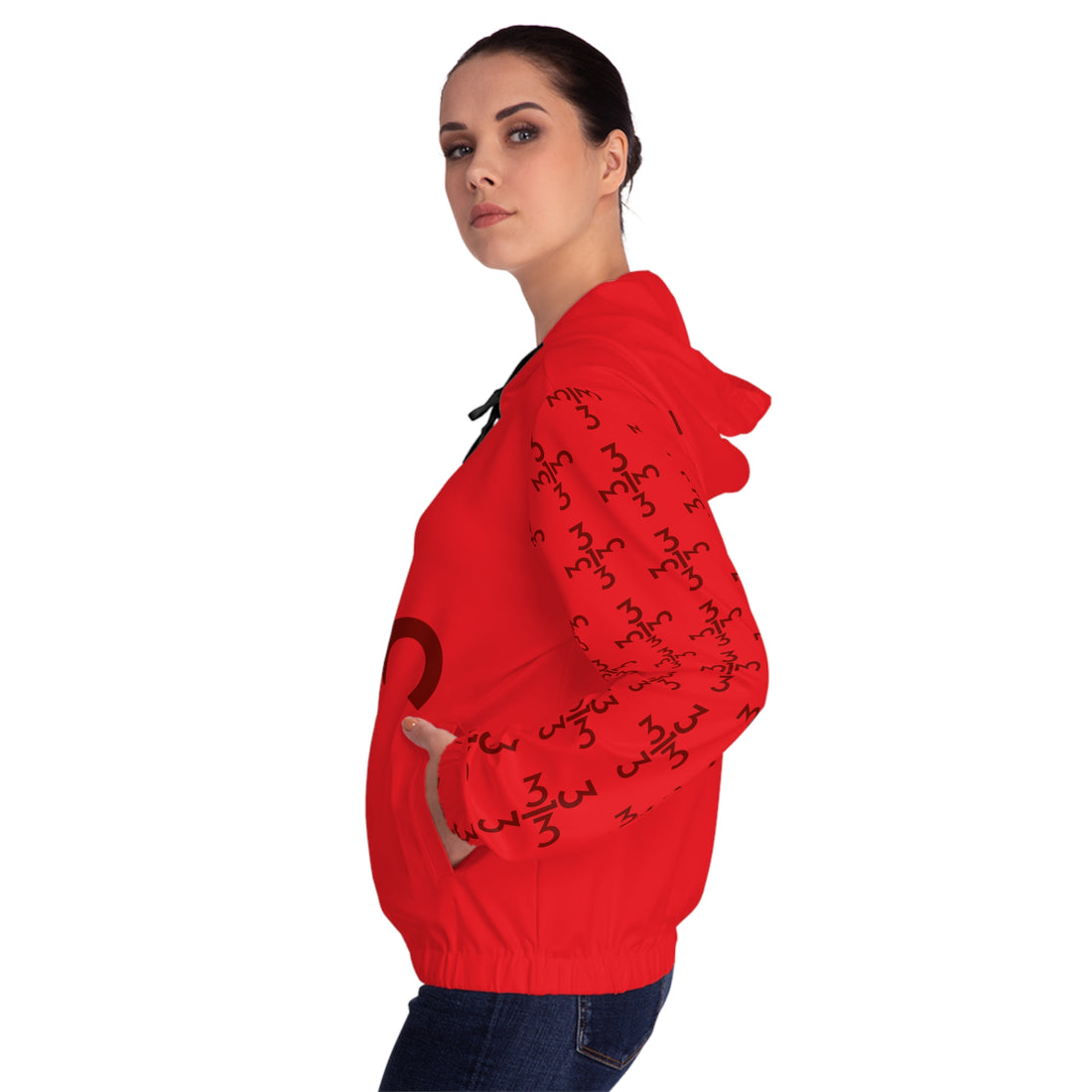 Twisted 313 Women’s Bold Red on Red Lightweight Zip Hoodie - Tonyalicious Tees