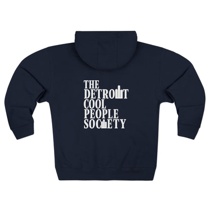 Detroit Cool People Society Zip Hoodie - Front and Back - Tonyalicious Tees