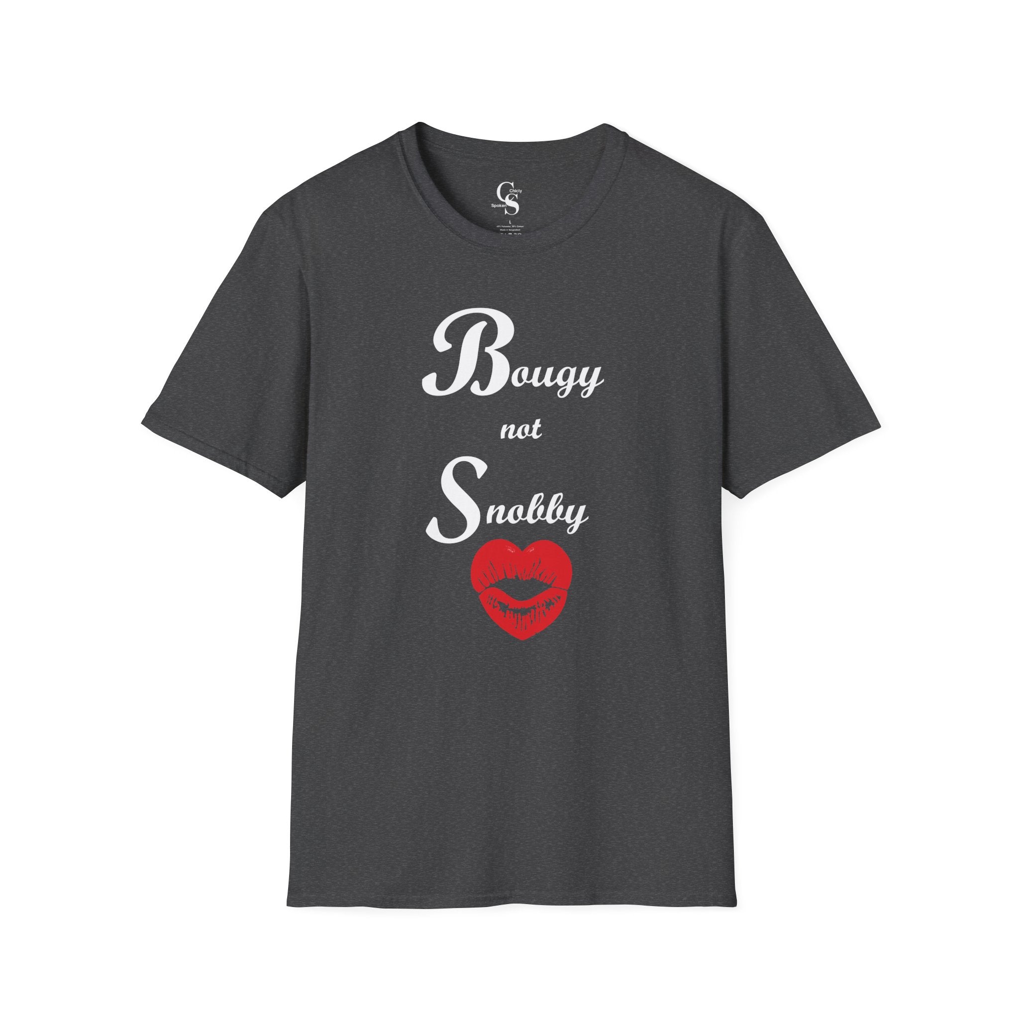 Bougy Not Snobby Tee - White Print - Tonyalicious Tees