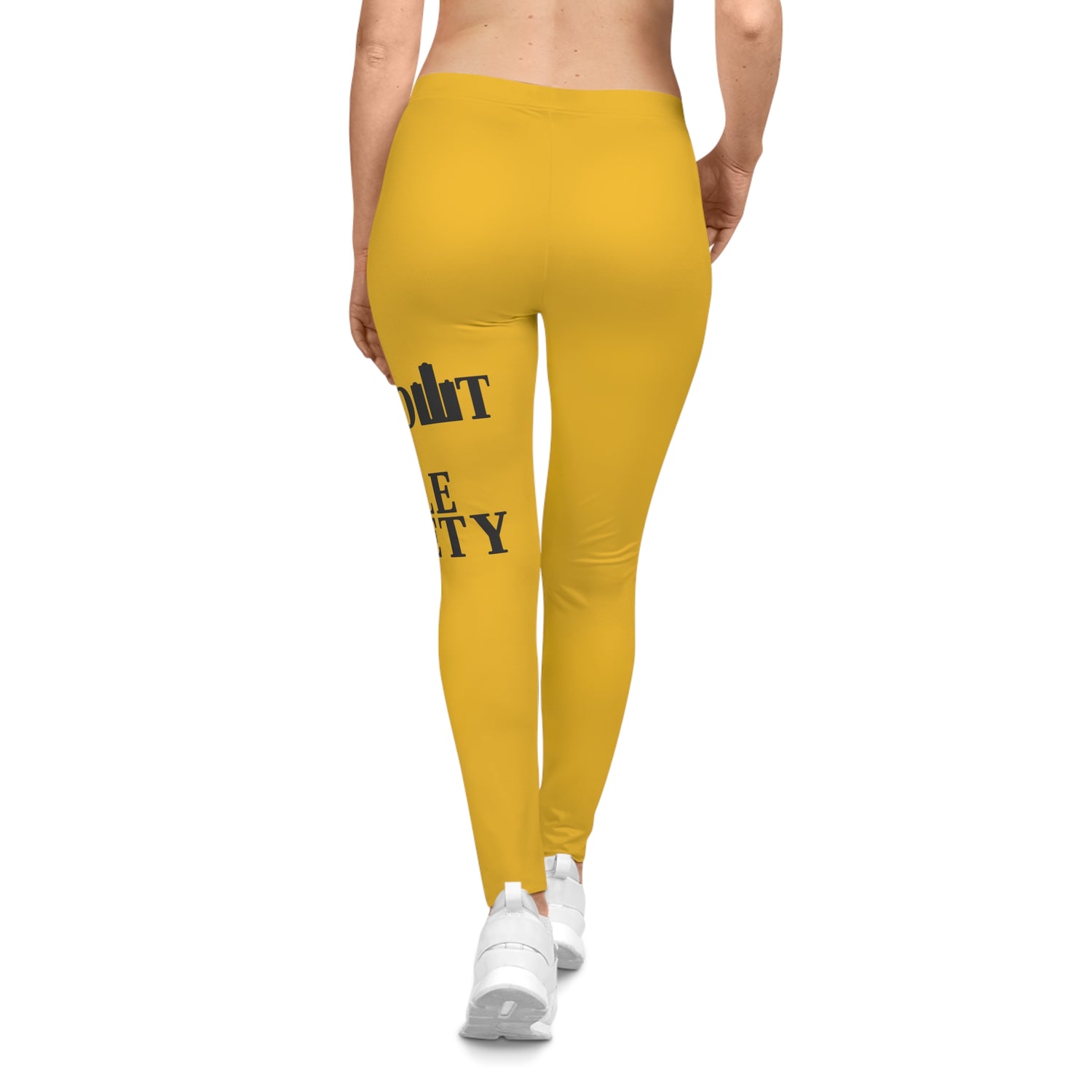 The Detroit Cool People Society Printed Leggings - Black n Yellow - Tonyalicious Tees
