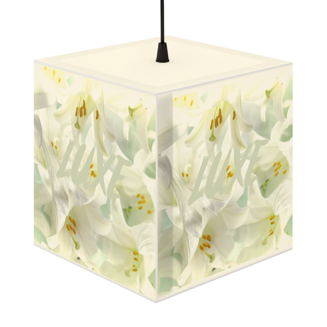 Luxe Lilies Cube Lamp