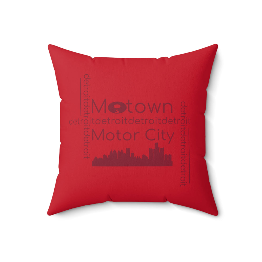 Motown Motor City Pillow - Red