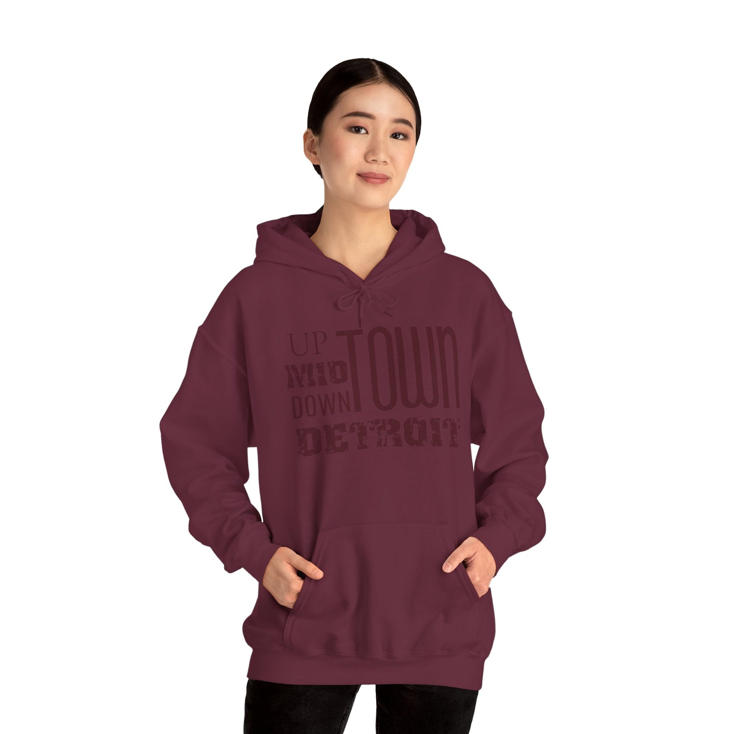 Up, Mid, Downtown Detroit Hoodie - Multicolor Print - Tonyalicious Tees