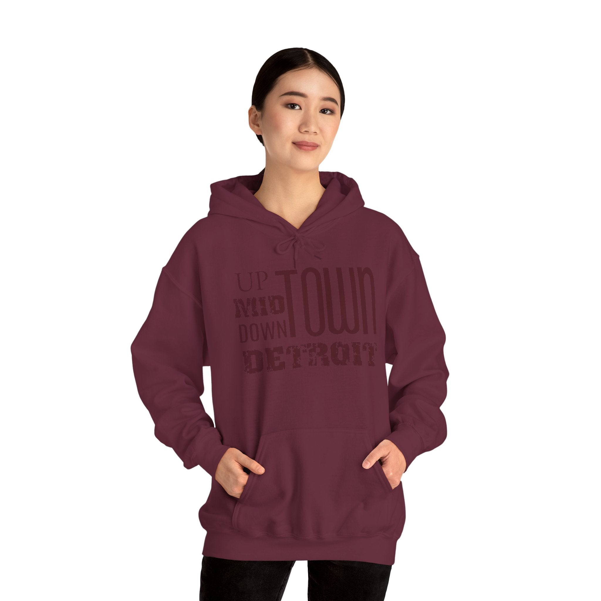 Up, Mid, Downtown Detroit Hoodie - Multicolor Print - Tonyalicious Tees