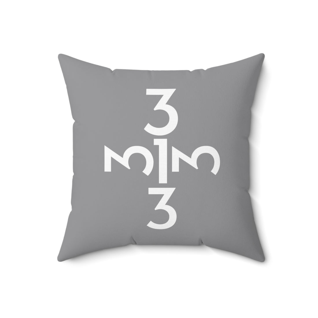 Twisted 313 Square Pillow — Gray