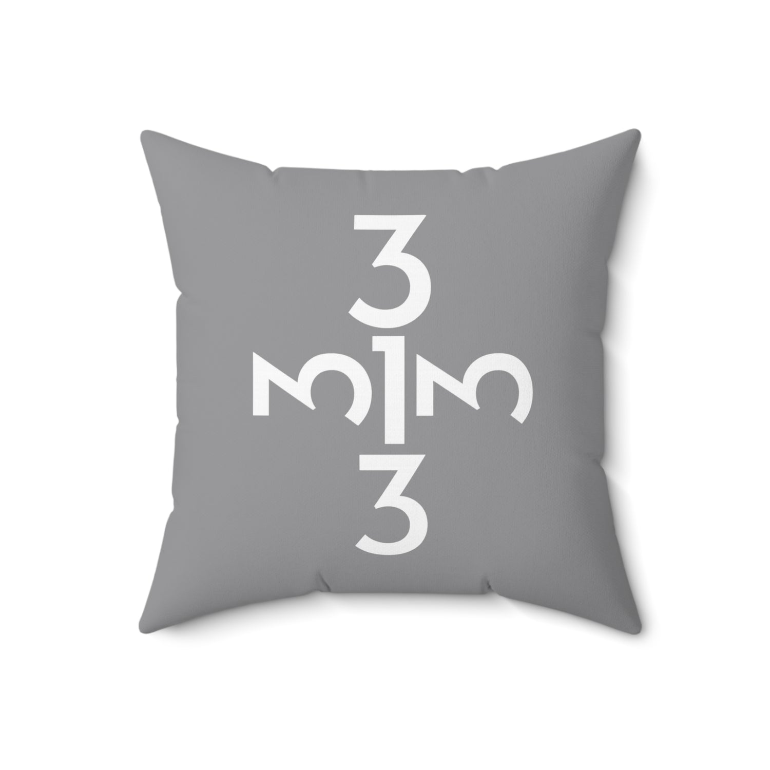 Twisted 313 Square Pillow — Gray