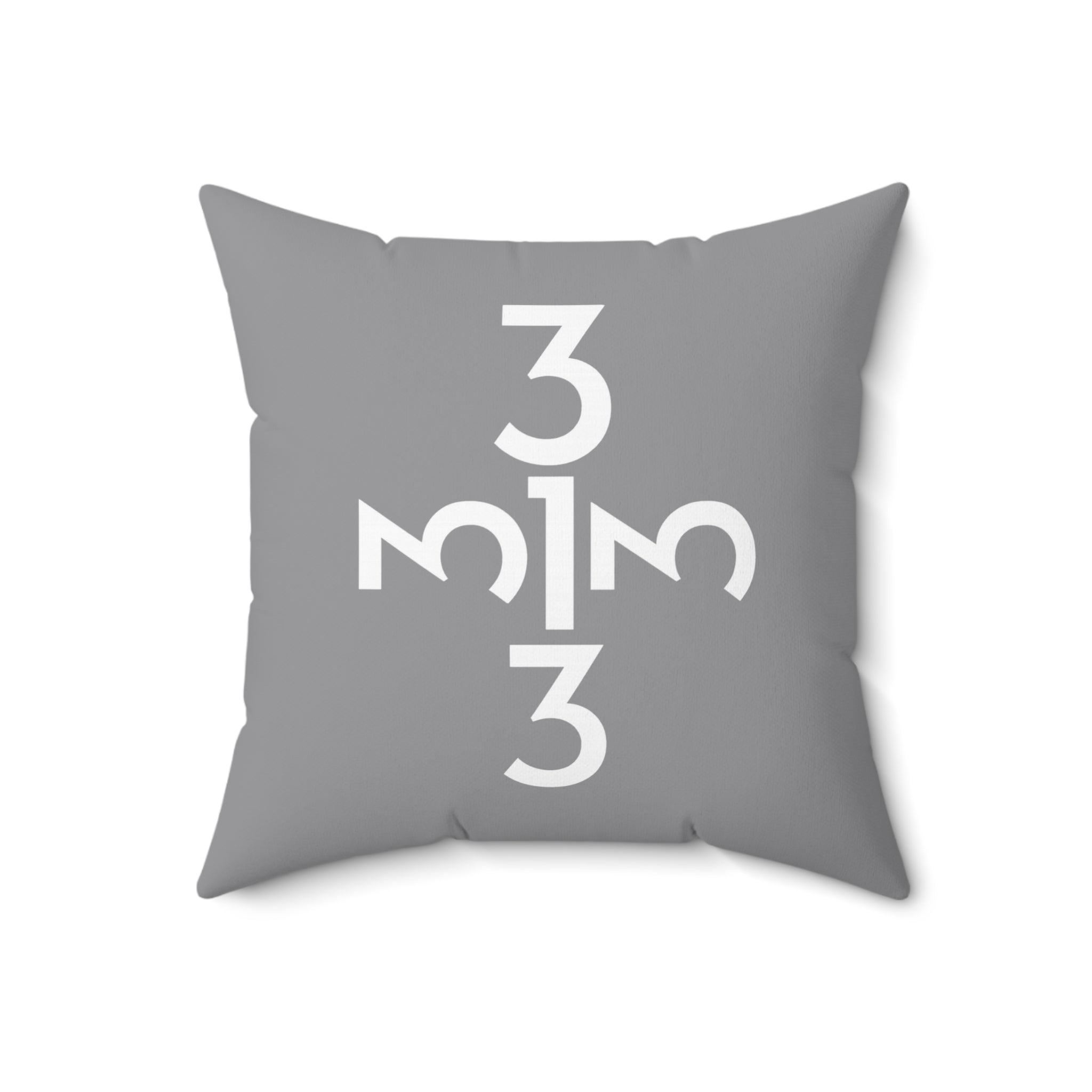 Twisted 313 Square Pillow — Gray