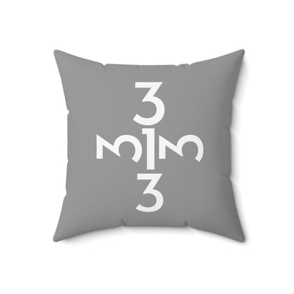 Twisted 313 Square Pillow — Gray