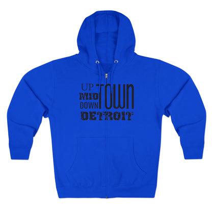 Up, Mid, Downtown Detroit Zip Up Hoodie