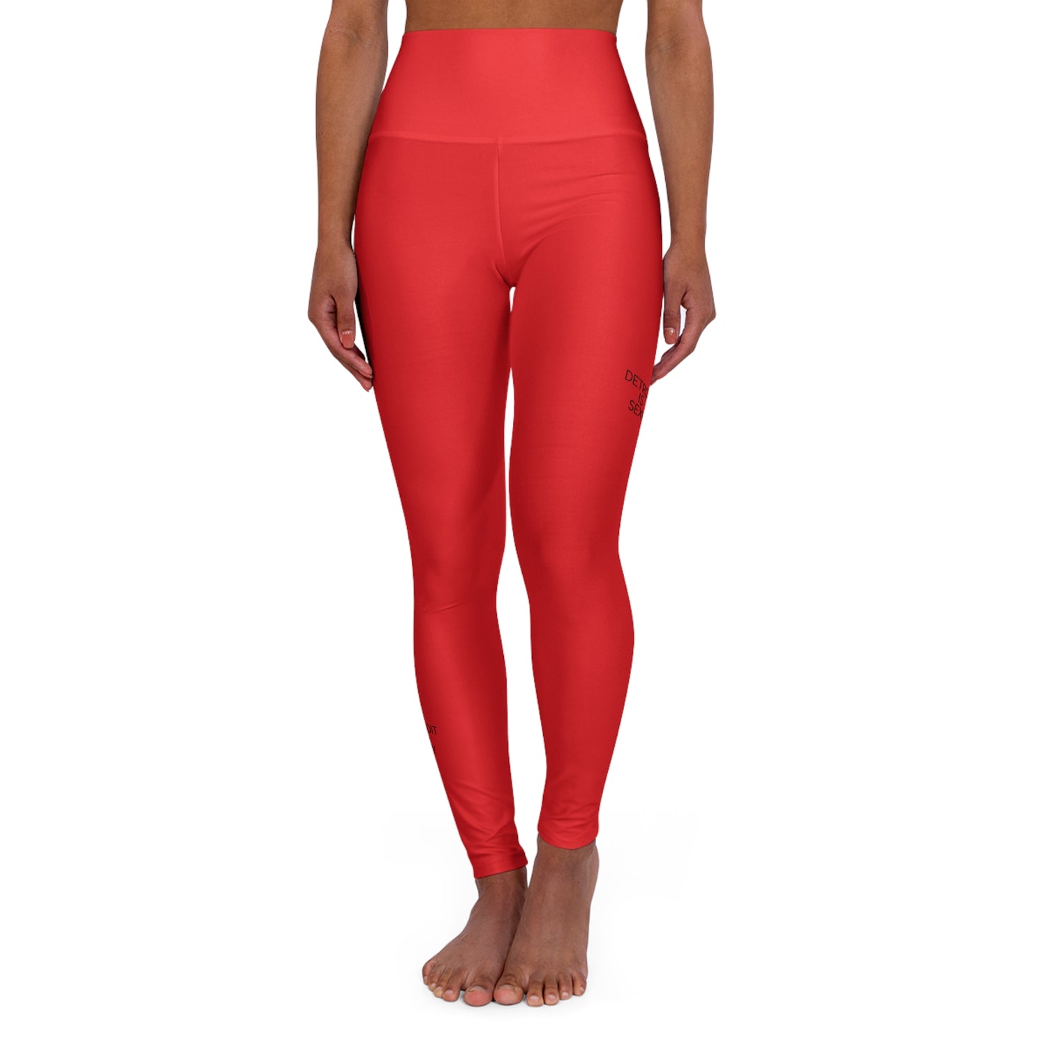 Detroit Is Sexy Red High-Waisted Yoga Leggings - Tonyalicious Tees
