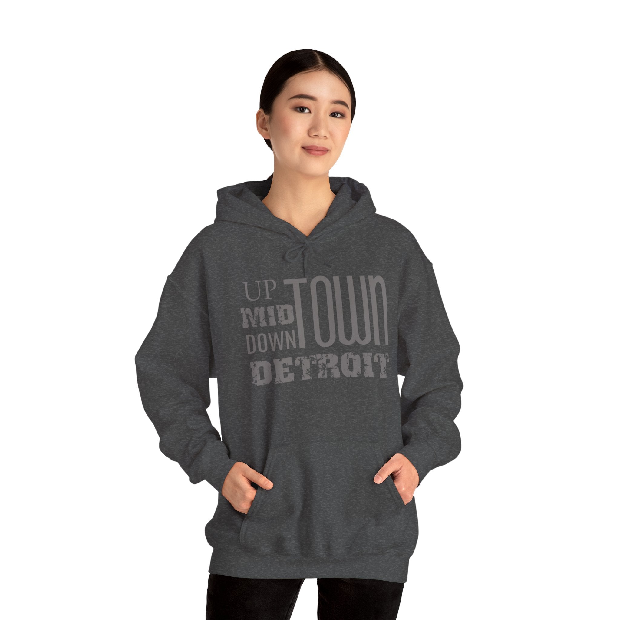 Up, Mid, Downtown Detroit Hoodie - Multicolor Print - Tonyalicious Tees