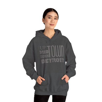 Up, Mid, Downtown Detroit Hoodie - Multicolor Print - Tonyalicious Tees