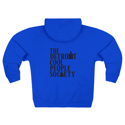 Detroit Cool People Society Zip Hoodie - Front and Back - Tonyalicious Tees