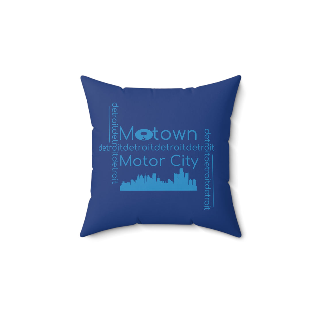 Motown Motor City Pillow - Blue