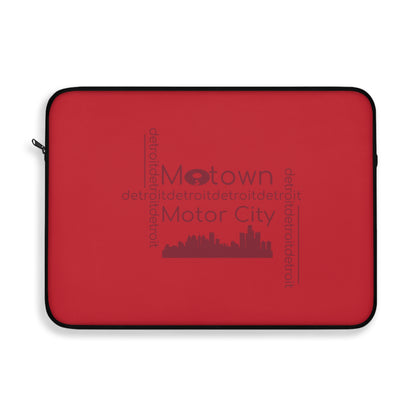 Motown Motor City Laptop Sleeve - Red - Tonyalicious Tees