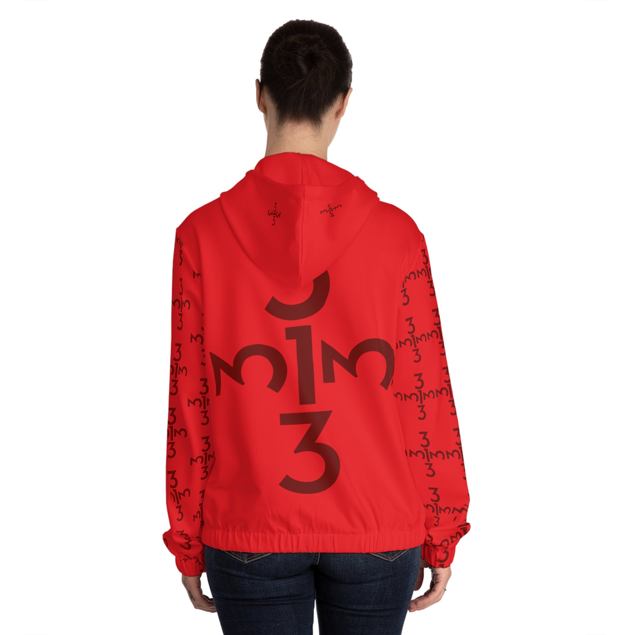 Twisted 313 Women’s Bold Red on Red Lightweight Zip Hoodie - Tonyalicious Tees