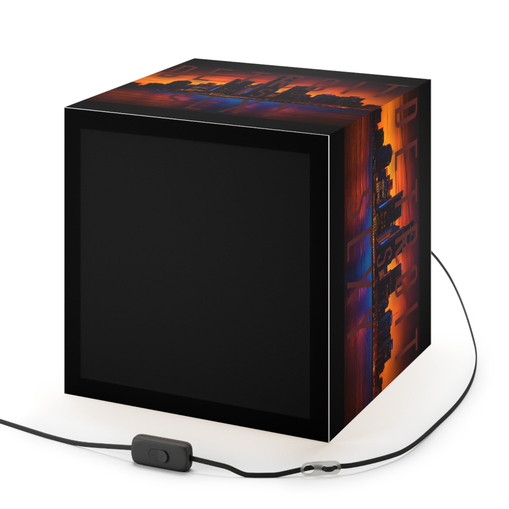 Detroit Skyline Cityscape Cube Lamp - Tonyalicious Tees