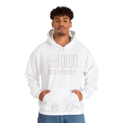 Up, Mid, Downtown Detroit Hoodie - Multicolor Print - Tonyalicious Tees