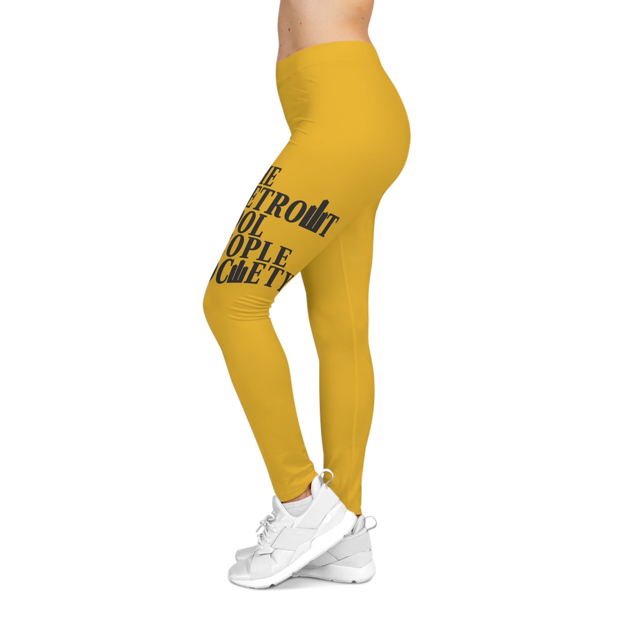 The Detroit Cool People Society Printed Leggings - Black n Yellow - Tonyalicious Tees