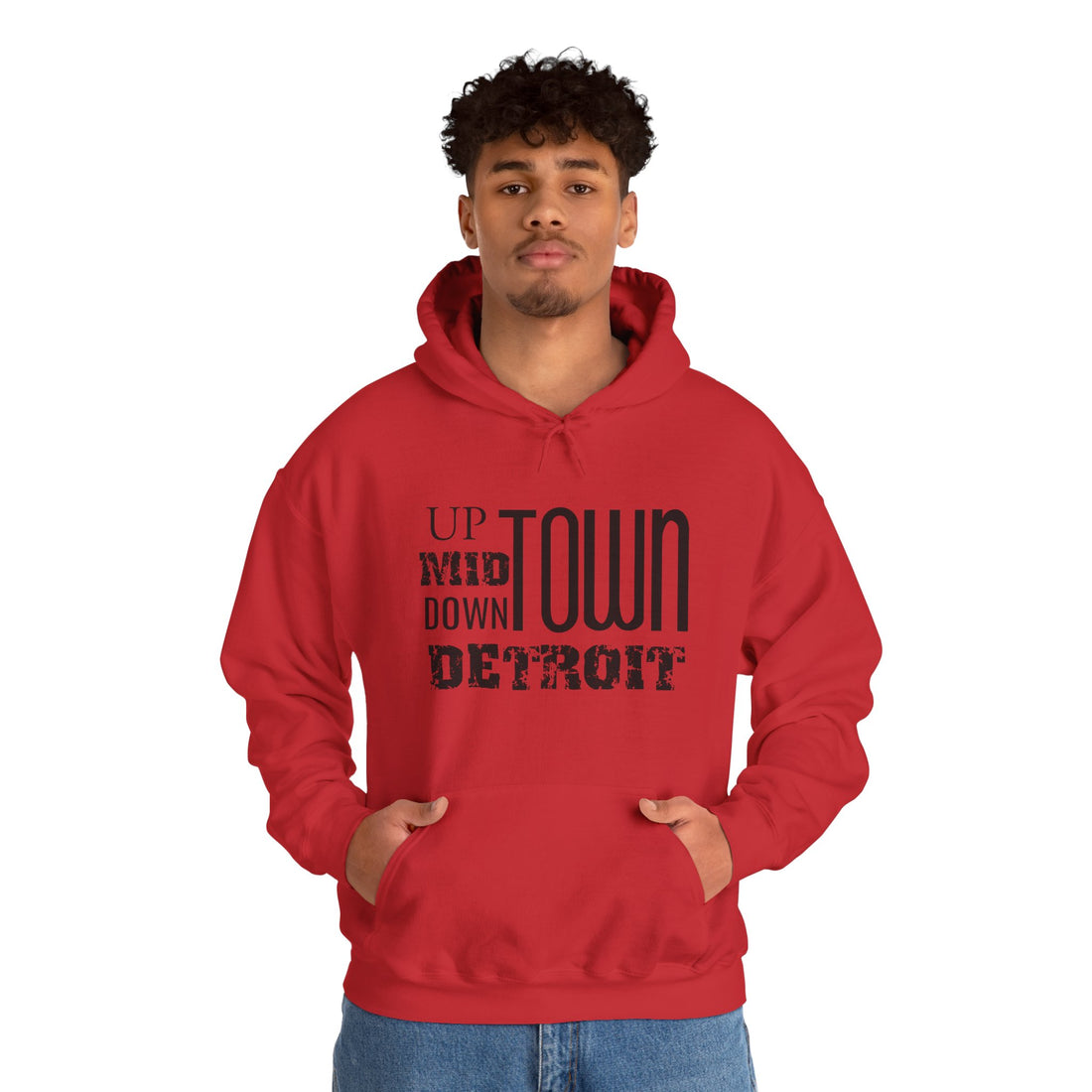 Up, Mid, Downtown Detroit Hoodie - Black Print - Tonyalicious Tees